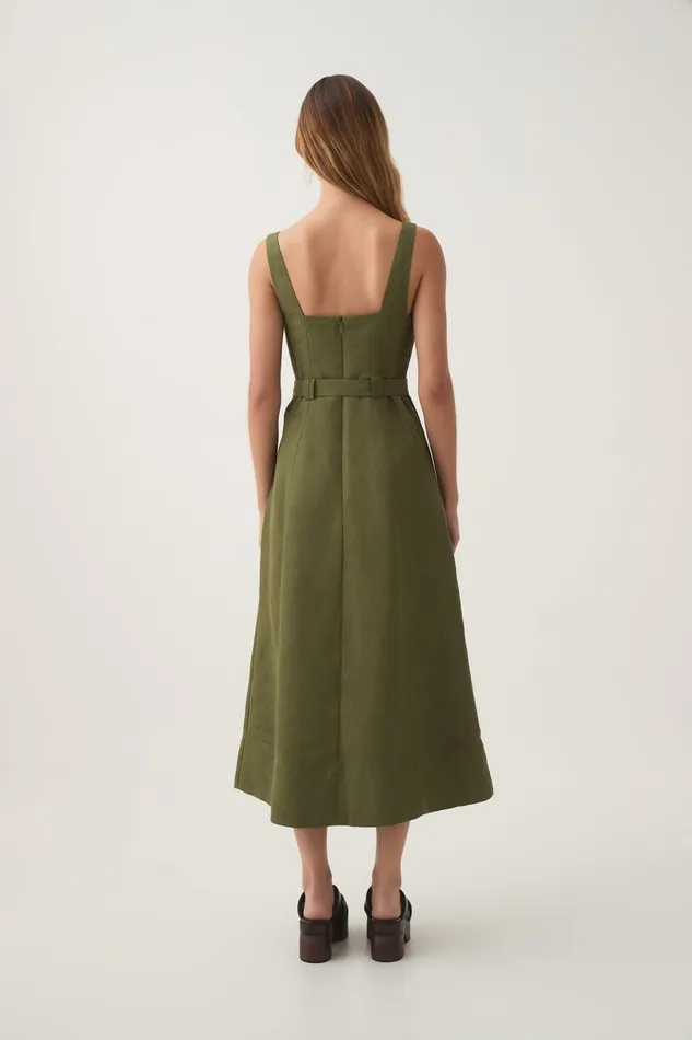 Aje Dresses Axle Utility Midi Dress Palm Green 8211 Women Aje Dresses Axle Utility Midi Dress Palm Green 8211 Women