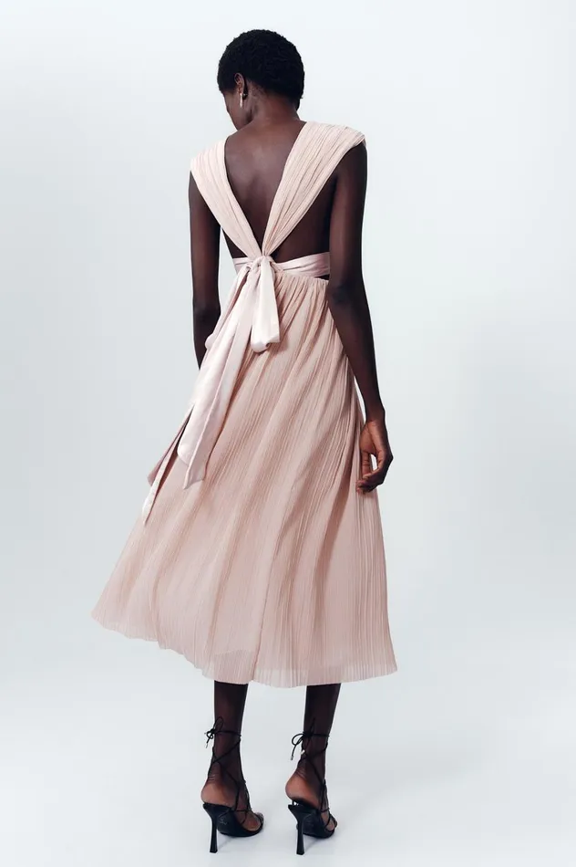 Aje Dresses Becoming Bow Back Midi Dress Blush Pink 8211 Women
