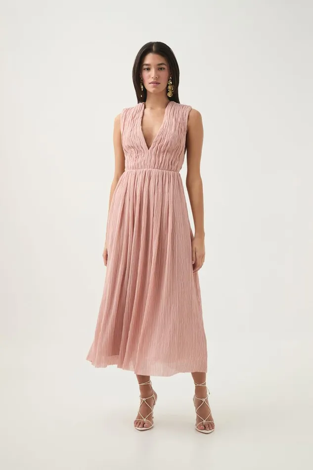 Aje Dresses Becoming Bow Back Midi Dress Blush Pink 8211 Women