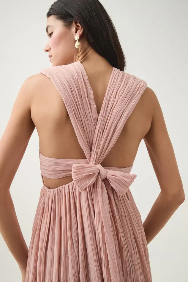 Aje Dresses Becoming Bow Back Midi Dress Blush Pink 8211 Women