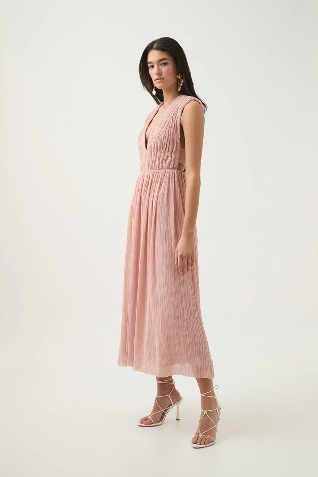 Aje Dresses Becoming Bow Back Midi Dress Blush Pink 8211 Women