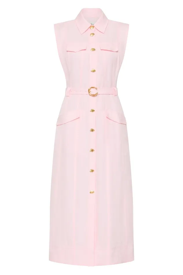 Aje Dresses Dulcet Logo Midi Dress Pastel Pink 8211 Women