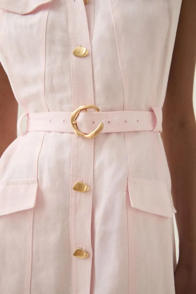 Aje Dresses Dulcet Logo Midi Dress Pastel Pink 8211 Women