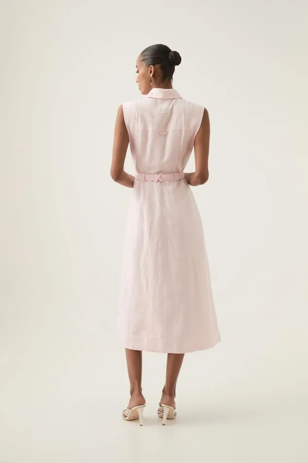 Aje Dresses Dulcet Logo Midi Dress Pastel Pink 8211 Women