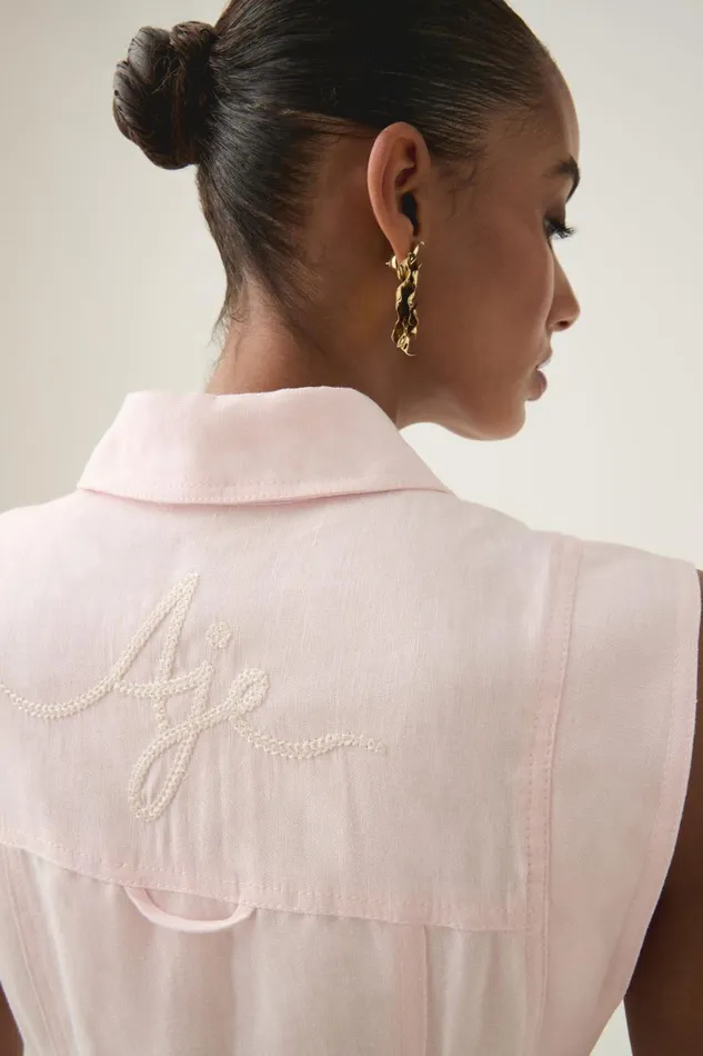Aje Dresses Dulcet Logo Midi Dress Pastel Pink 8211 Women