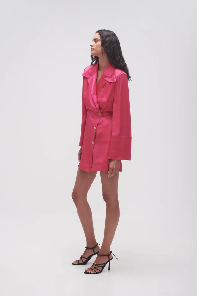 Aje Dresses Echo Mini Shirt Dress Hot Pink 8211 Women