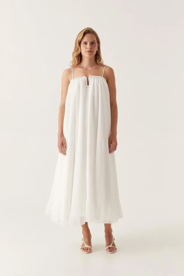 Aje Dresses Filigree Sweetheart Midi Dress Ivory 8211 Women