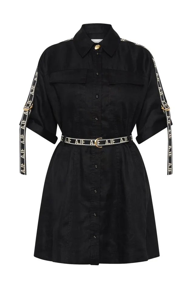 Aje Dresses Imogen Logo Mini Dress Black 8211 Women Aje Dresses Imogen Logo Mini Dress Black 8211 Women