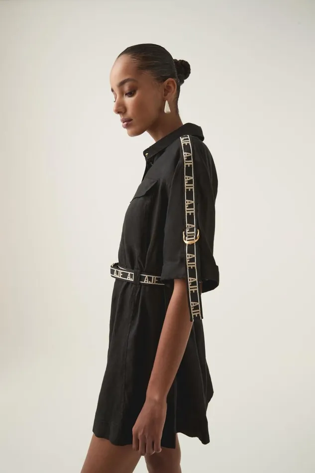 Aje Dresses Imogen Logo Mini Dress Black 8211 Women Aje Dresses Imogen Logo Mini Dress Black 8211 Women