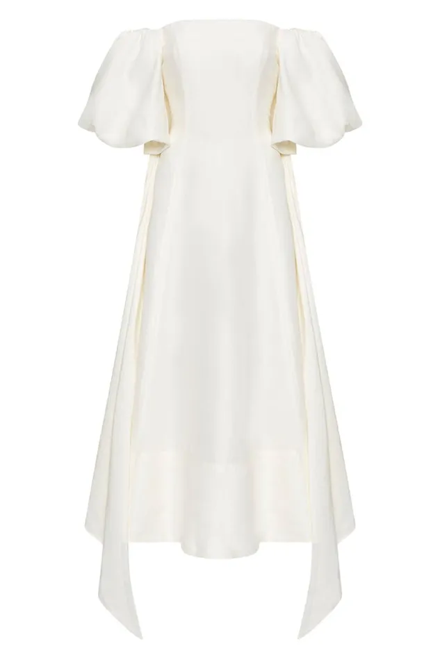 Aje Dresses Incarnation Midi Dress Ivory 8211 Women Aje Dresses Incarnation Midi Dress Ivory 8211 Women