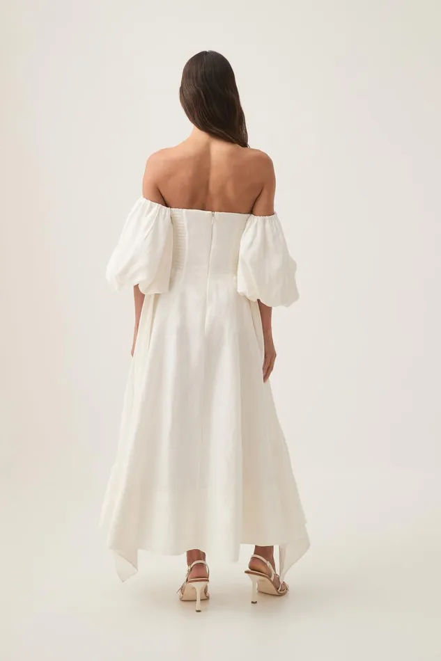 Aje Dresses Incarnation Midi Dress Ivory 8211 Women Aje Dresses Incarnation Midi Dress Ivory 8211 Women