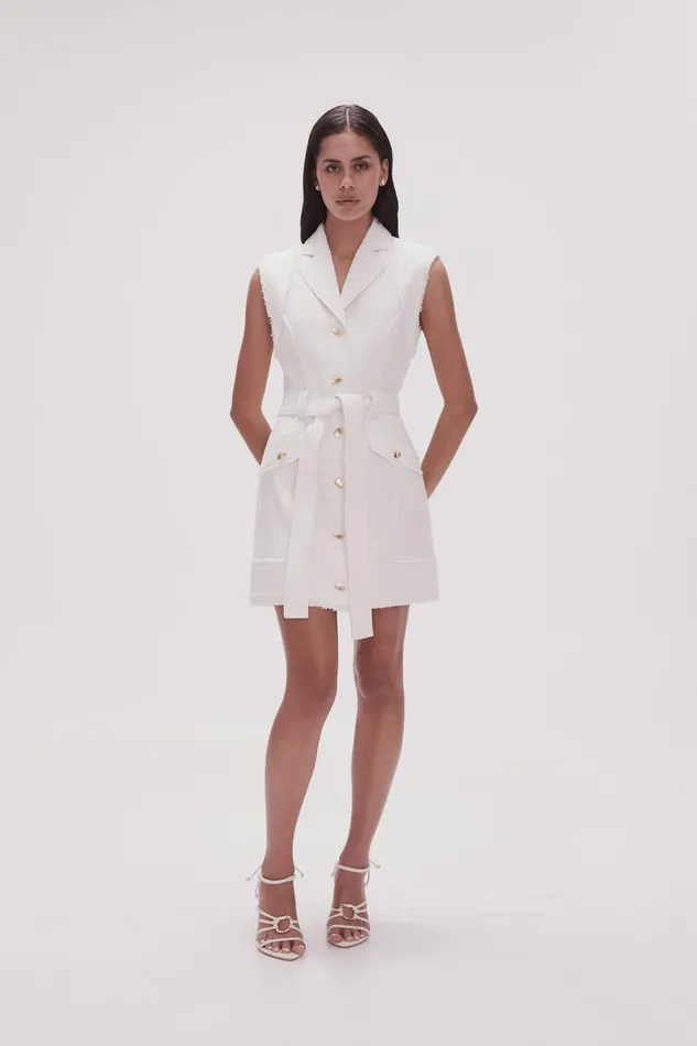 Aje Dresses Isabel Utility Mini Dress Ivory 8211 Women