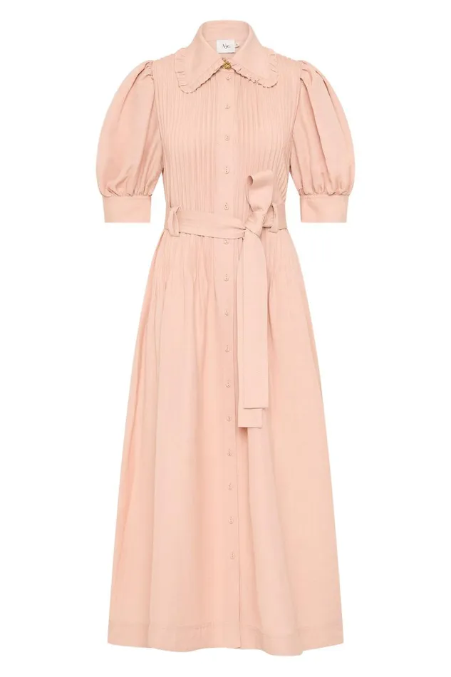 Aje Dresses Madeleine Belted Midi Dress Blush Pink 8211 Women Aje Dresses Madeleine Belted Midi Dress Blush Pink 8211 Women
