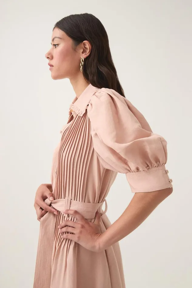 Aje Dresses Madeleine Belted Midi Dress Blush Pink 8211 Women Aje Dresses Madeleine Belted Midi Dress Blush Pink 8211 Women