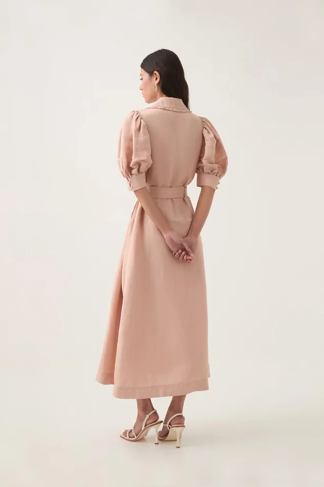 Aje Dresses Madeleine Belted Midi Dress Blush Pink 8211 Women Aje Dresses Madeleine Belted Midi Dress Blush Pink 8211 Women