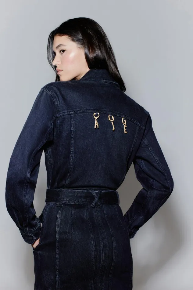 Aje Dresses Maya Denim Mini Dress Black 8211 Women