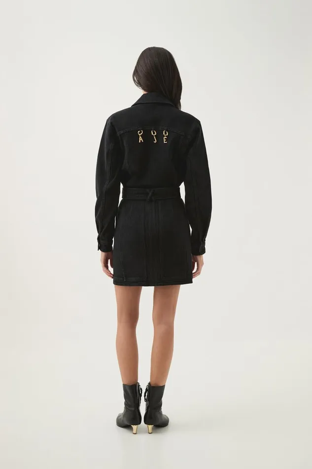 Aje Dresses Maya Denim Mini Dress Black 8211 Women Aje Dresses Maya Denim Mini Dress Black 8211 Women