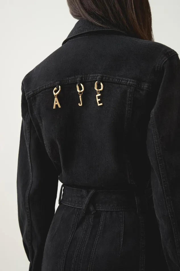 Aje Dresses Maya Denim Mini Dress Black 8211 Women Aje Dresses Maya Denim Mini Dress Black 8211 Women