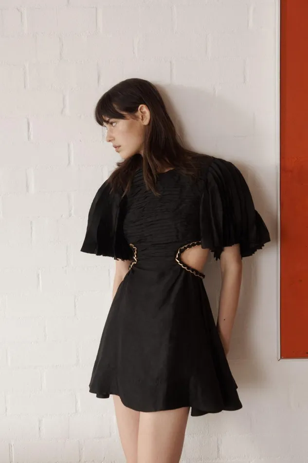 Aje Dresses Monica Chain Link Mini Dress Black 8211 Women