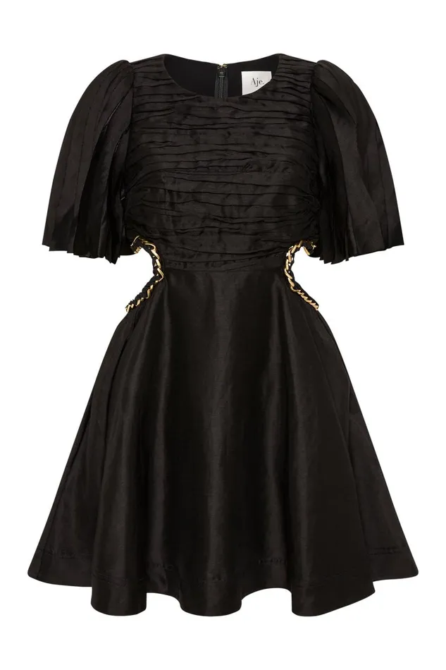 Aje Dresses Monica Chain Link Mini Dress Black 8211 Women