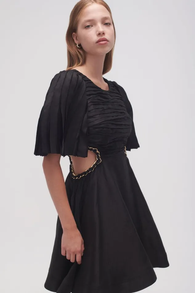 Aje Dresses Monica Chain Link Mini Dress Black 8211 Women