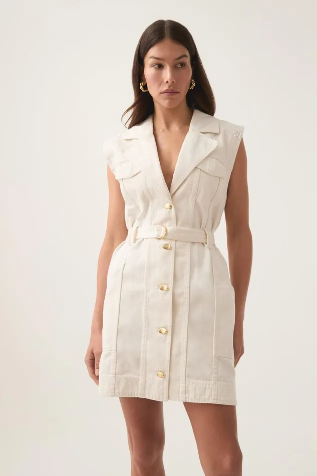 Aje Dresses Ren Denim Mini Dress White 8211 Women Aje Dresses Ren Denim Mini Dress White 8211 Women