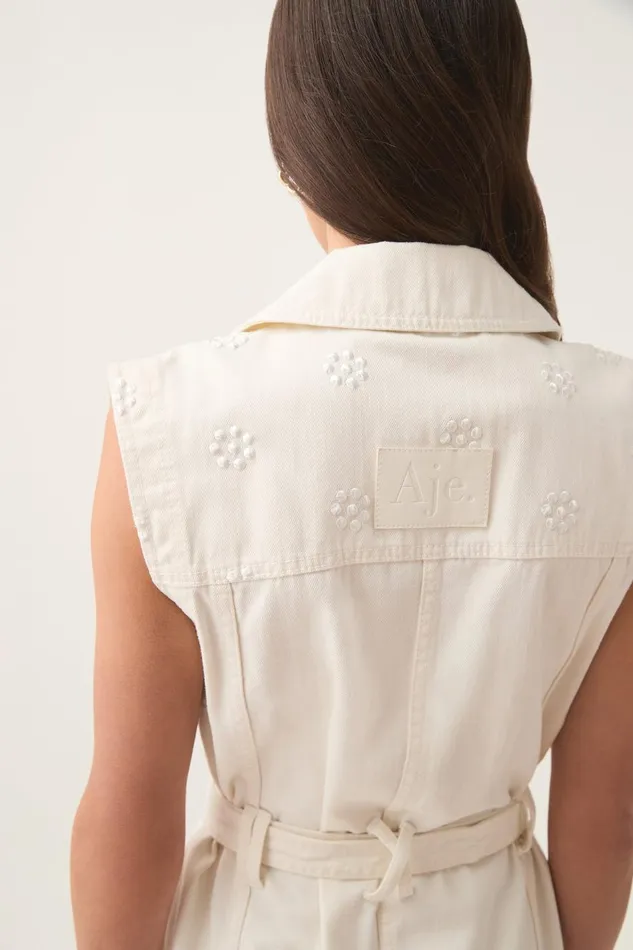 Aje Dresses Ren Denim Mini Dress White 8211 Women Aje Dresses Ren Denim Mini Dress White 8211 Women