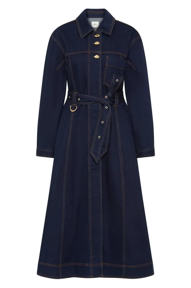 Aje Dresses Resonance Denim Midi Dress Indigo 8211 Women Aje Dresses Resonance Denim Midi Dress Indigo 8211 Women