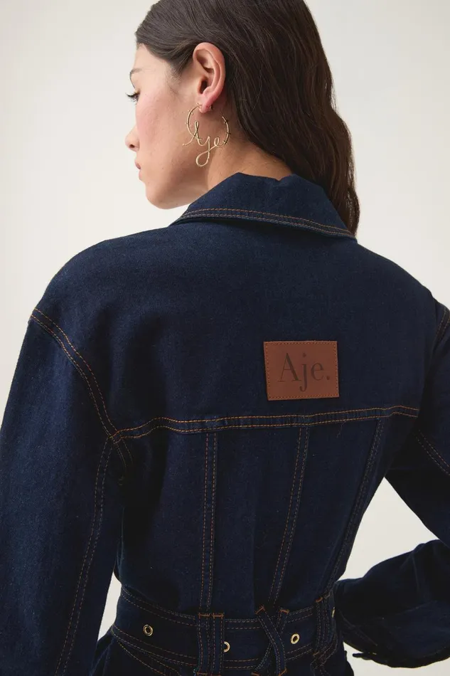 Aje Dresses Resonance Denim Midi Dress Indigo 8211 Women Aje Dresses Resonance Denim Midi Dress Indigo 8211 Women