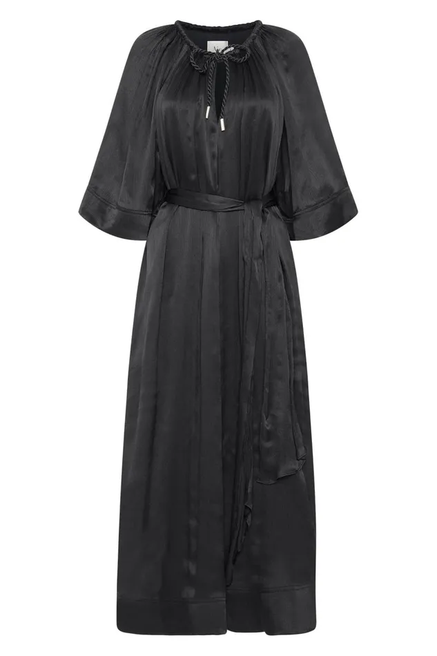 Aje Dresses Seraphina Silk Midi Dress Black 8211 Women Aje Dresses Seraphina Silk Midi Dress Black 8211 Women