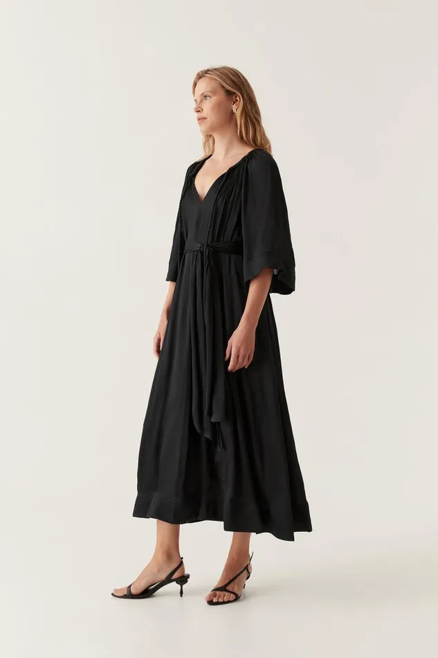 Aje Dresses Seraphina Silk Midi Dress Black 8211 Women Aje Dresses Seraphina Silk Midi Dress Black 8211 Women