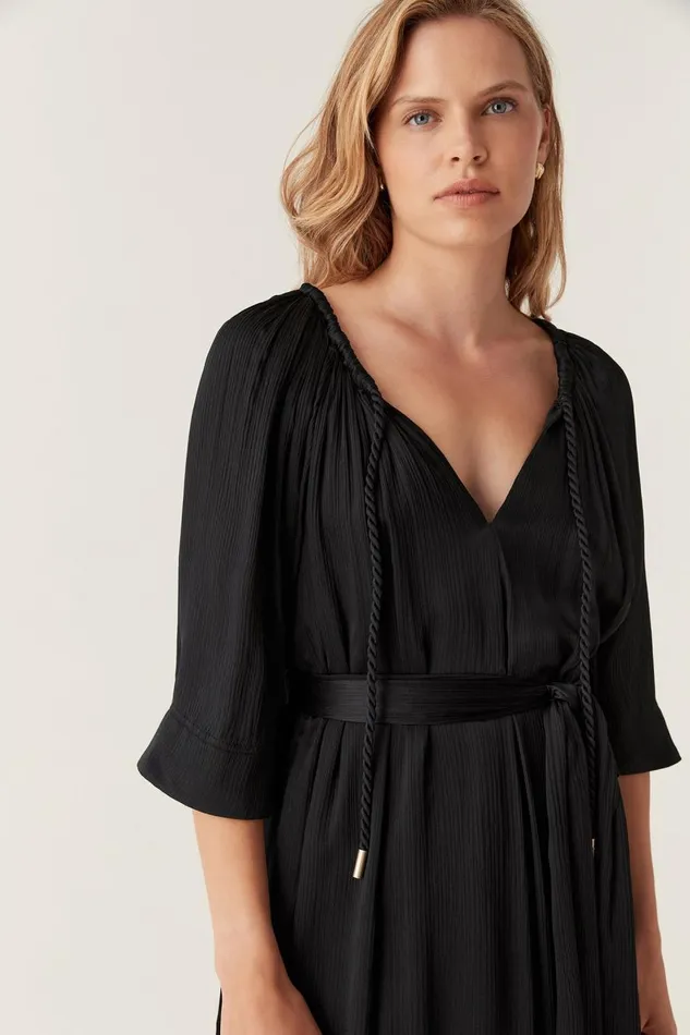 Aje Dresses Seraphina Silk Midi Dress Black 8211 Women Aje Dresses Seraphina Silk Midi Dress Black 8211 Women