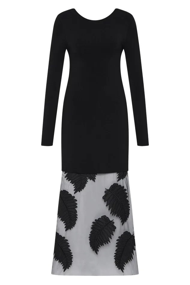 Aje Dresses Wilder Knit Maxi Dress Black 8211 Women Aje Dresses Wilder Knit Maxi Dress Black 8211 Women