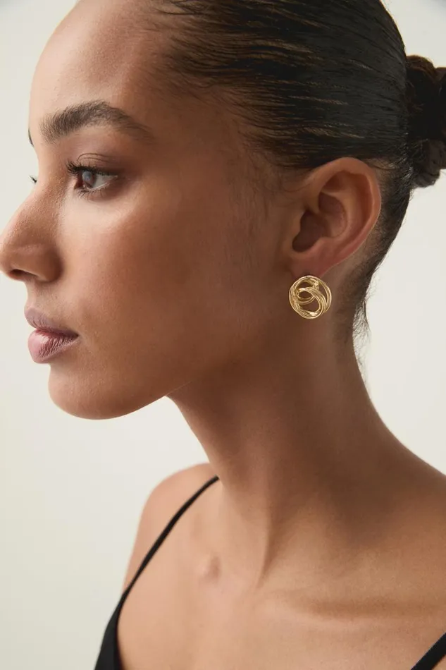 Aje Jewelry Amenita Coil Stud Gold 8211 Women