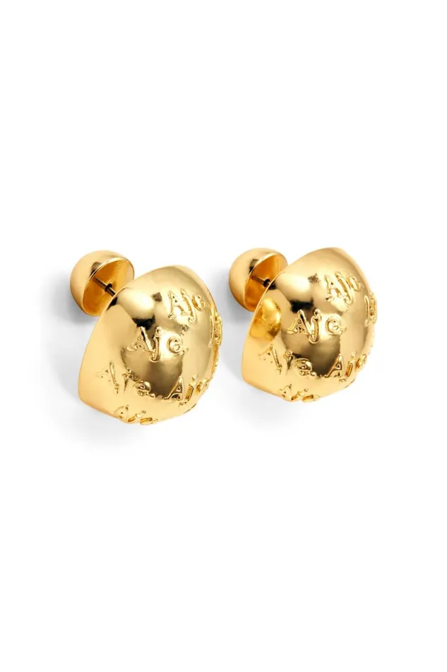 Aje Jewelry Moira Domed Logo Stud Gold 8211 Women Aje Jewelry Moira Domed Logo Stud Gold 8211 Women