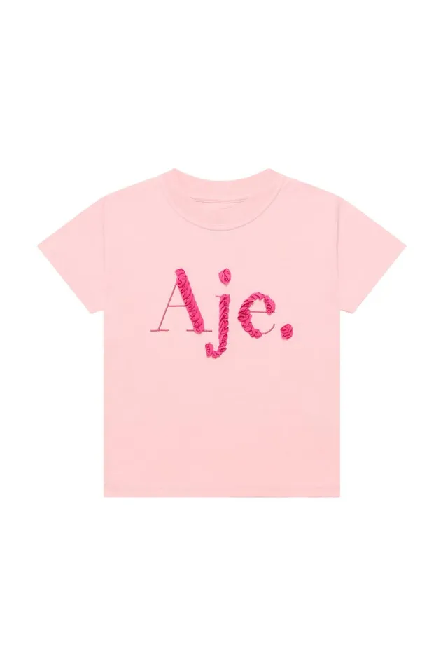 Aje Kids Briony Textured Kids Tee Pink Quartzdark Pink Logo 8211 Women