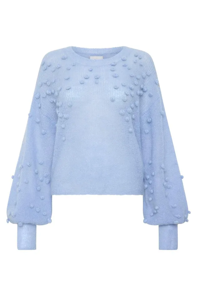 Aje Knitwear and Jumpers Gabriella Bobble Knit Powder Blue 8211 Women