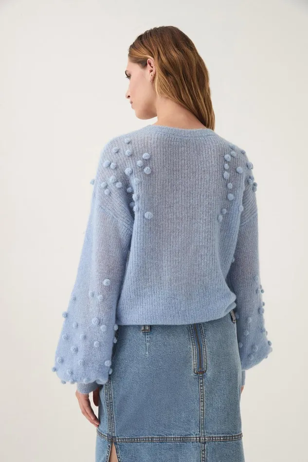 Aje Knitwear and Jumpers Gabriella Bobble Knit Powder Blue 8211 Women