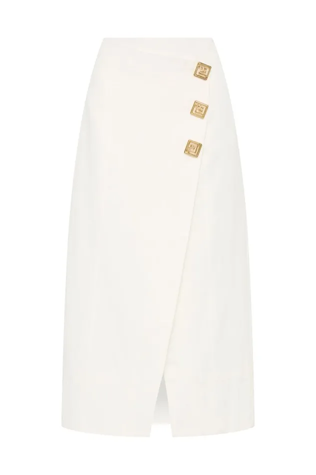 Aje Matching Sets Araminta Wrap Front Midi Skirt Ivory 8211 Women