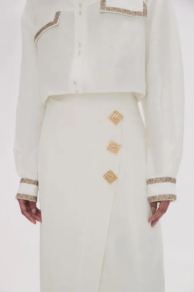 Aje Matching Sets Araminta Wrap Front Midi Skirt Ivory 8211 Women