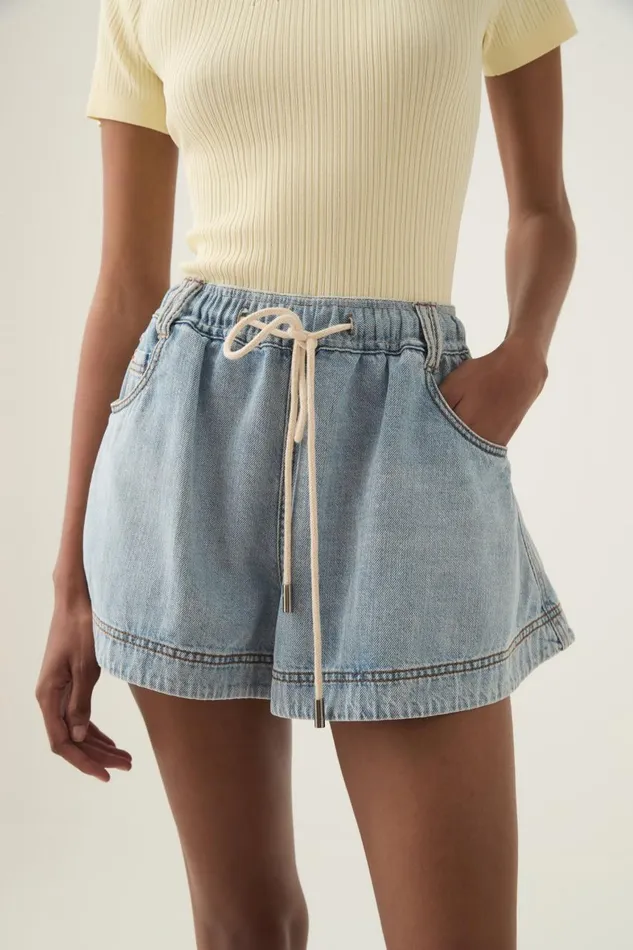 Aje Matching Sets Aura Flared Denim Short Sea Spray Wash 8211 Women