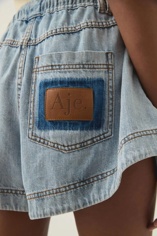 Aje Matching Sets Aura Flared Denim Short Sea Spray Wash 8211 Women