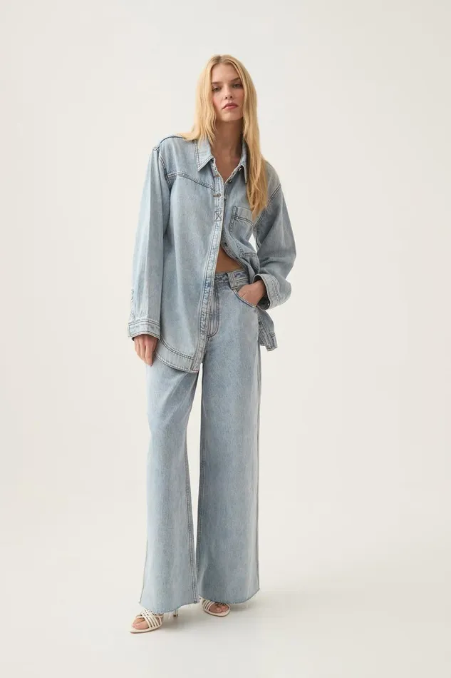 Aje Matching Sets Aura Wide Leg Jeans Sea Spray Wash 8211 Women