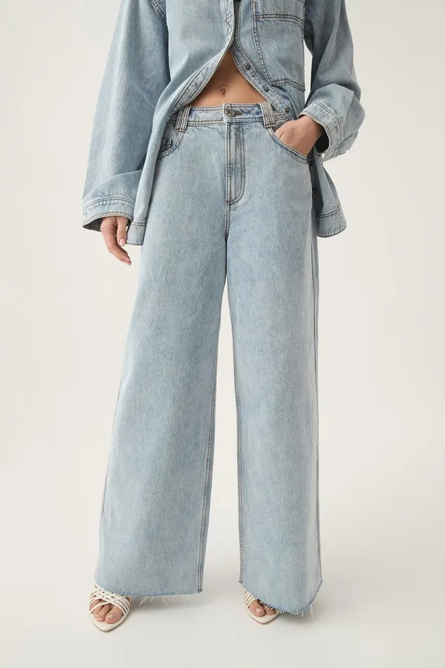 Aje Matching Sets Aura Wide Leg Jeans Sea Spray Wash 8211 Women