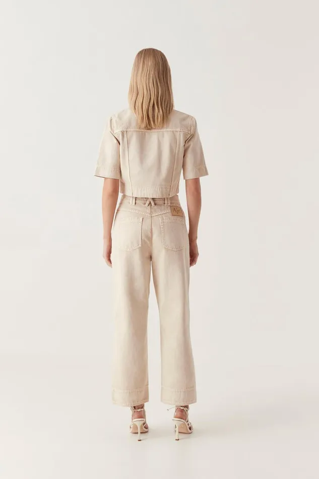 Aje Pants Effie Braided Denim Jeans Stone 8211 Women