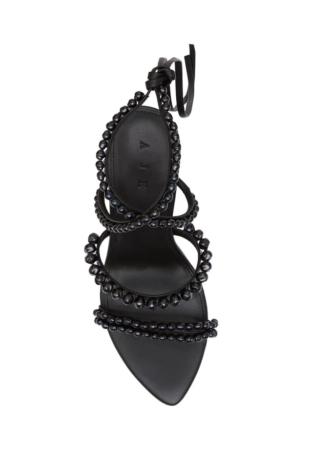 Aje Shoes Alba Pearl Sculptural Heel Black 8211 Women
