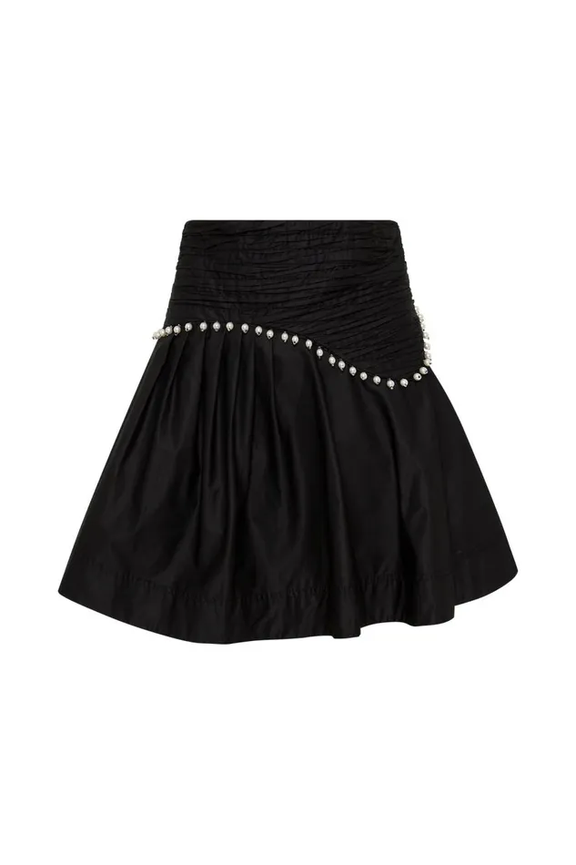 Aje Skirts Florence Pearl Trim Mini Skirt Black 8211 Women