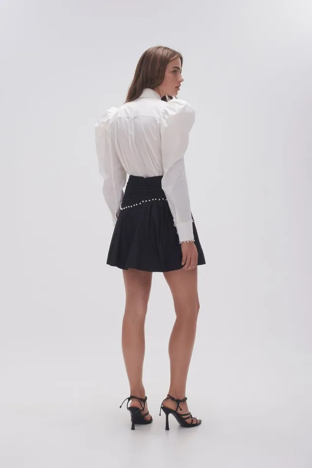 Aje Skirts Florence Pearl Trim Mini Skirt Black 8211 Women