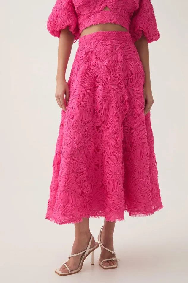 Aje Skirts Florential Textured Midi Skirt Azalea Pink 8211 Women