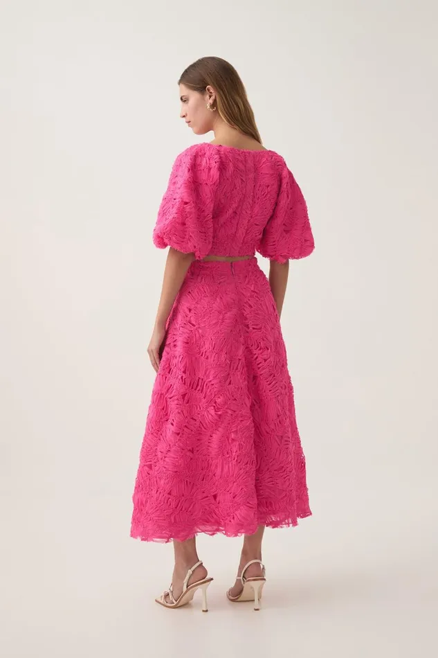 Aje Skirts Florential Textured Midi Skirt Azalea Pink 8211 Women